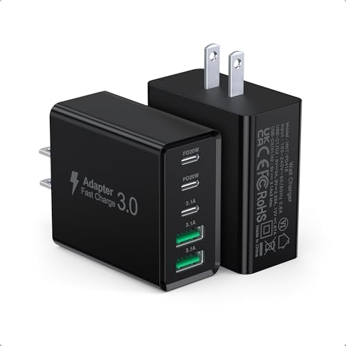 Efficient 50 W Dual USB-C Wall Charger Duo – Rapid Multi-Device Power Adapter for i Phone 16/15/14/13/12, i Pads, and Android Smartphones – Compact Fast Charging Solution for On-the-Go Professionals