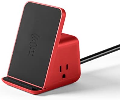 HALO Wireless Charging Station – Multifunctional Power Hub with 3 USB Ports & 2 AC Outlets for Fast, Efficient Charging of Up to 5 Devices Simultaneously – Sleek Charcoal Finish for Stylish Desktop Organization – Qi-Enabled Compatibility for All Your Gadgets