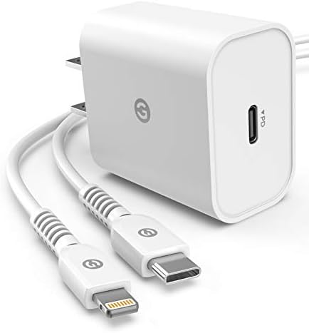 GALVANOX MFi Certified USB-C to Lightning Charging Kit for i Phone 12/13/14 – 18 W Fast Wall Adapter & Durable Cable for Swift Power Delivery – Compatible with i Phone XR, 11, 12 Pro Max – Ultimate Charging Efficiency and Reliability