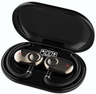 Ultimate Open Ear Wireless Bluetooth 5.4 Headphones – 60-Hour Battery Life, IPX6 Waterproof with Secure Earhooks & Rotatable Controls for Active Lifestyles – Perfect for Sports, Running, and Driving (Black) – Stay Comfortable & Aware of Your Surroundings