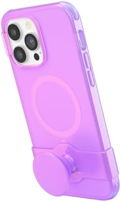 Pop Sockets i Phone 14 Pro Case with Integrated Slidable Grip & Kickstand – Pink Opalescent – Ultimate Wireless Charging Compatibility, 10 ft Drop Protection, and Easy Mag Safe Integration for Enhanced Mobile Experience