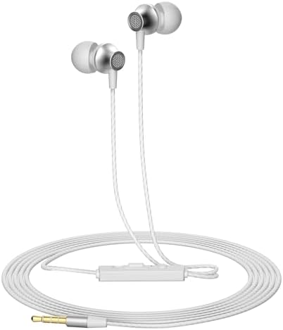 Viken Wired Earbuds with Microphone and Volume Control – Premium Heavy Bass Stereo Earphones for Noise Isolation – Universal 3.5 mm Jack Compatibility for i Pad, Laptop, MP3, and Phones – Ergonomic In-Ear Headset for Enhanced Sound Quality and Comfort