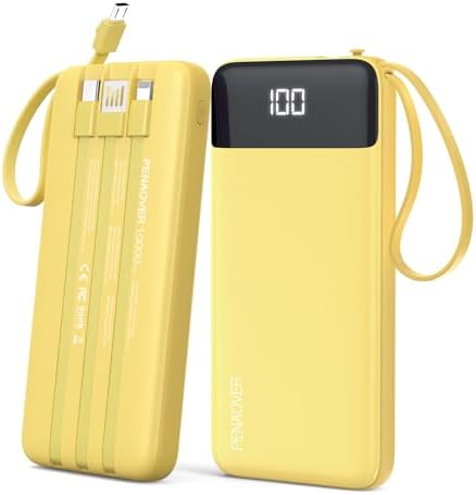 Ultimate 10000 m Ah Portable Power Bank with Built-in Charging Cable and LED Power Indicator – Travel-Ready External Battery Pack for i Phone 16/15, Samsung S22, and Android Devices – Unmatched Compatibility and Rapid Charging for On-the-Go Lifestyles