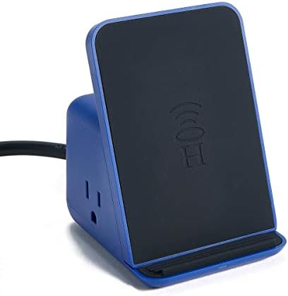 HALO Wireless Charging Station – Multifunctional Power Hub with 3 USB Ports & 2 AC Outlets for Fast, Efficient Charging of Up to 5 Devices Simultaneously – Sleek Charcoal Finish for Stylish Desktop Organization – Qi-Enabled Compatibility for All Your Gadgets