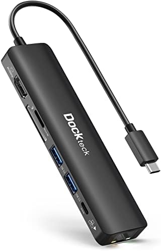 Elevate Your Connectivity: Dockteck 7-in-1 USB C Hub with 4 K 60 Hz HDMI, Lightning-Fast Ethernet, and Advanced Power Delivery – Perfect for Mac Book Air/Pro M1 2020, i Pad Pro 2021, and i Pad mini 6 for Seamless Multitasking and Superior Performance