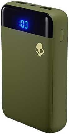 Skullcandy Stash Fuel 10,000 m Ah Ultra-Compact Fast Charging Power Bank – Lightweight Portable Charger for i Phone, Android & USB Devices in Stylish Olive – Reliable Travel Essential for Maximum Device Compatibility and Rapid Recharge