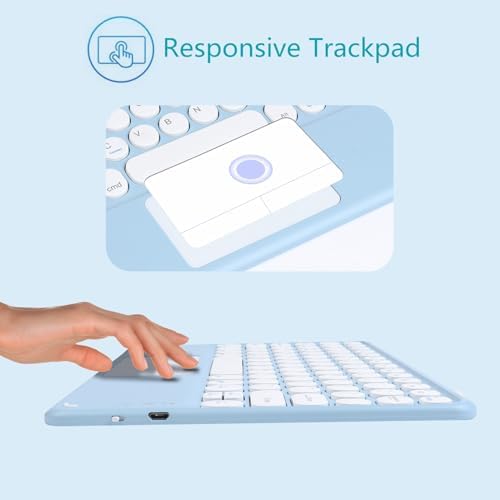 Compact Bluetooth Keyboard for On-the-Go Typing | Rechargeable 10-Inch Wireless Keyboard for Android, i OS & Windows Devices | Sleek, Lightweight Design for Effortless Portability | Perfect for Tablets & Smartphones | Enhance Your Mobile Productivity with Quiet Typing Experience