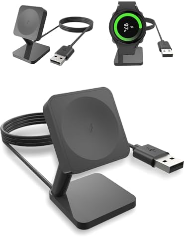 Samsung Galaxy Watch Magnetic Charging Stand – Fast, Sleek Dock for Ultra, 7, 6, 5 Pro, 4, Active 2 & All Models – Compact Design with Advanced Safety Features – Ideal for Travel & Home Use