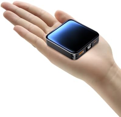 Ultra-Compact 10000 m Ah Fast Charge Mini Power Bank with Smart LED Display – Portable USB C Charger for i Phone, i Pad, Samsung & Android Devices – Optimal Power Solution for On-the-Go Charging
