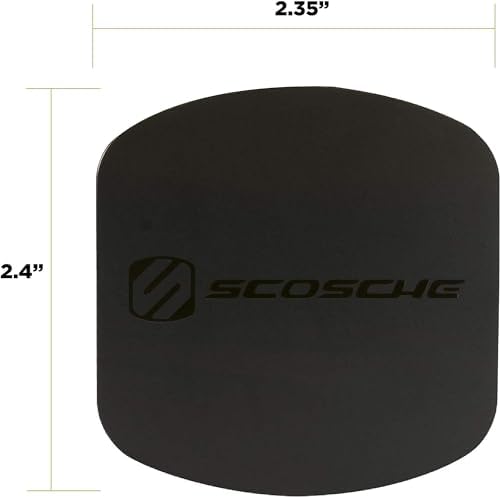 Scosche MRK2 PK-UB Universal Magnetic Phone Mount Metal Plate Kit – Essential Replacement for Secure Smartphone Holding in Vehicles – Enhanced Compatibility with All Devices & Cases – Pack of 2 Durable, Sleek Black Plates for Effortless Installation and Reliable Hands-Free Navigation