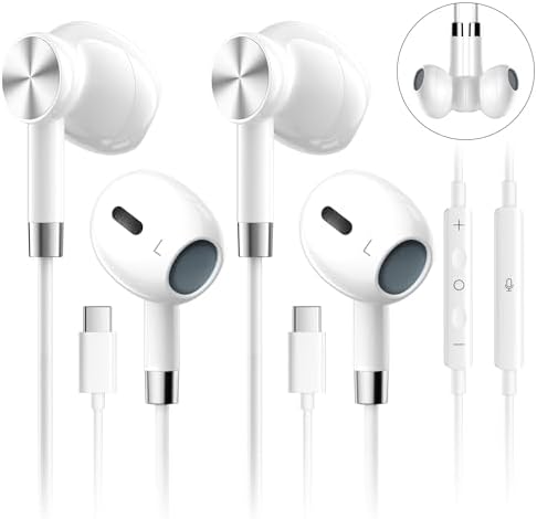 Ultimate USB C Earbuds for i Phone 16/15 & Samsung S23/S24/S25 – Wired In-Ear Headphones with Built-In Mic, Effortless Volume Control, and Superior Sound Clarity – Ideal for Music, Calls, and Podcasts – Lightweight & Rugged Design for Active Lifestyles
