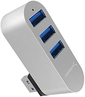 SABRENT Ultra-Compact 3-Port Aluminum USB 3.0 Hub with 90°/180° Rotatable Design – High-Speed Data Transfer & Ultimate Versatility for Effortless Connectivity on the Go