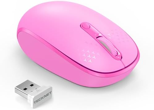 TECKNET 2.4 GHz Wireless Mouse – Ultra-Quiet & Portable Computer Companion with Adjustable DPI, USB Receiver, and Ergonomic Design for Seamless Use Across Chromebook, Laptop, PC & Mac – Enhance Productivity Effortlessly