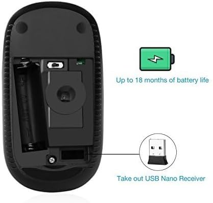 Sleek Vssoplor Wireless Mouse – Ultra-Slim Silent Optical Companion for Laptops & PCs | 2.4 GHz Nano Receiver, Perfect for Quiet Workspaces & Travel | Enhanced Compatibility for Windows, Mac & Linux