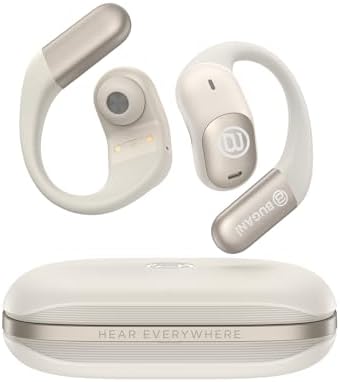 BUGANI 5.4 Open Ear Bluetooth Earbuds: Experience Superior Sound Quality with Dual-Mic ENC for Crystal-Clear Calls, Immersive 360° Audio, and Unmatched Comfort – Ideal for Active Lifestyles with Extended Battery Life for Outdoor Adventures and Daily Use