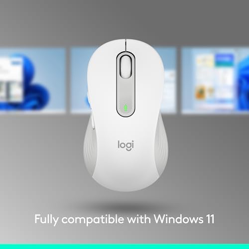 Logitech Signature M650 L Wireless Mouse for Large Hands – Ergonomic Comfort, 2-Year Battery Life, Silent Click Technology, Customizable Functions, Bluetooth Compatible with PC/Mac/Chromebook – Elegant Off White Finish for Professional & Casual Use