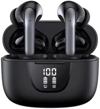Unleash Your Audio Potential with Bluetooth 5.3 True Wireless Hi-Fi Stereo Earbuds – IPX5 Waterproof for Ultimate Durability, Ergonomic Fit for Active Lifestyles, 30-Hour Playtime with LED Battery Indicator & Convenient Wireless Charging Case – Ideal for Effortless Connectivity with Smartphones, Laptops, and TVs