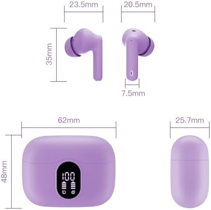 Revolutionary Bluetooth 5.4 Wireless Earbuds with Advanced Noise Cancellation and IP7 Waterproof Design – 36-Hour Playtime for Nonstop Audio Bliss – Immersive Bass Stereo Sound Perfect for Sports, Workouts, and Everyday Use – Sleek White Aesthetic Enhances Compatibility with Laptops, Tablets, and Smartphones
