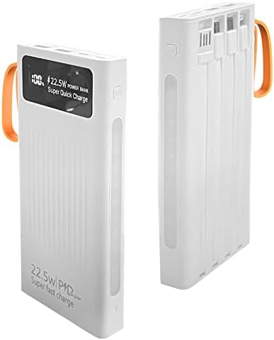 Ultimate 10,000 m Ah Portable Charger with Built-In Cables & LED Display – Fast Charging Power Bank for i Phone, Samsung & More – Essential Travel Companion with Integrated LED Lamp for On-the-Go Power Solutions