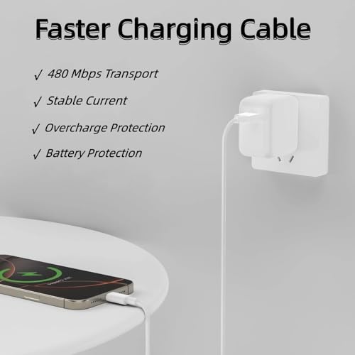 10-Foot USB C to USB C Fast Charging Cable – Durable Nylon Braided Charger for i Phone 15 Pro Max, Mac Book, i Pad, and Samsung Galaxy – Enhanced Speed & Universal Compatibility for Effortless Charging and Data Transfer