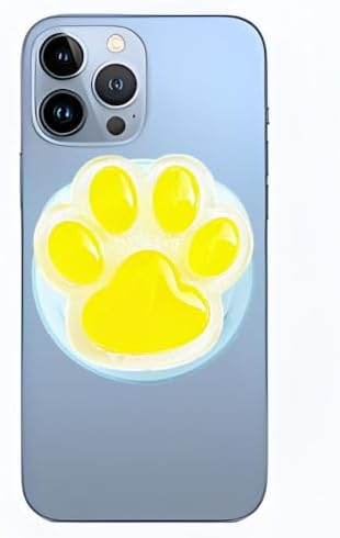 Cute Luminous Pink Cat Paw Magnetic Phone Grip Compatible with MagSafe,Kawaii 3D Shinny Phone Holder Stand for Kindle & iPhone – Adatper Iron Piece Included – Enhanced Compatibility and Speed