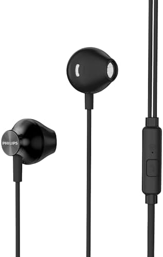 PHILIPS Premium Wired Earbuds with 3.5 mm Jack – Lightweight In-Ear Headphones Featuring Powerful Bass and Built-In Microphone for Seamless Calls – Enhanced Compatibility for Smartphones, Tablets, and Laptops – Ultimate Comfort for All-Day Listening