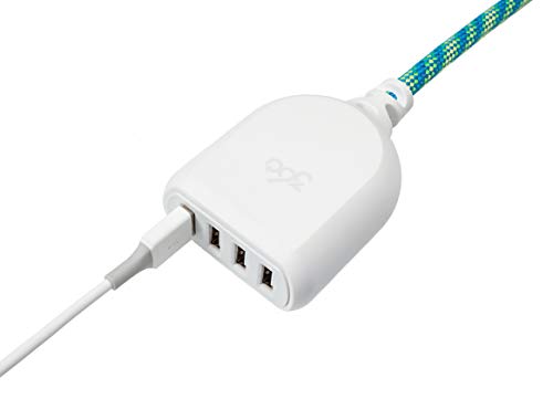 Transform Your Charging Routine with the 360 Electrical Habitat 4.8 A 6 ft USB Extension Cord – Versatile 4-Port Power Hub Ideal for i Phone, Android Devices, and Tablets – Stylishly Braided in Eye-Catching Poppy Fields – Fast Charging Capabilities with Superior Device Compatibility for an Organized, Tangle-Free Setup