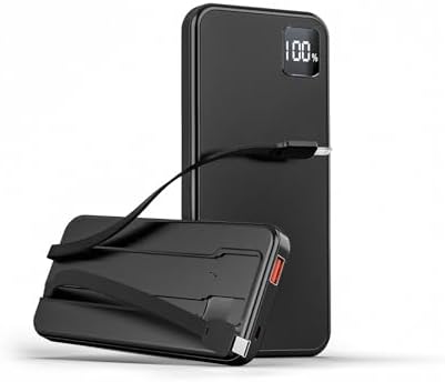 2025 Ultra-Slim 10,000 m Ah Portable Charger with Built-In Cables – High-Speed 3 A Power Bank for i Phone 16/15/14 & More – Essential Travel Companion for Effortless Charging On-the-Go