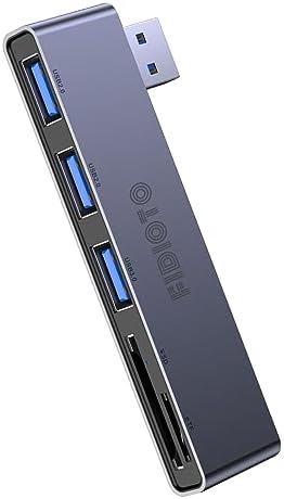 Enhance Your Digital Workspace with Fidioto USB Hub 2 Pack – Versatile 4-Port Adapter for Laptops & Macs, Featuring 1 Ultra-Fast USB 3.0 Port and 3 USB 2.0 Ports for Effortless Device Connectivity and Data Transfer, Ideal for Busy Professionals and Students on the Move