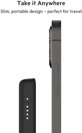 Belkin Mag Safe Wireless Power Bank – 7.5 W Portable Charger for i Phone 16, 15, 14, 13, Plus, Pro, Pro Max, Mini & Air Pods – Sleek Magnetic Battery Pack for Fast, Reliable Charging on the Go – Ideal Travel Companion in Black