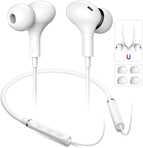 Premium Bluetooth Neckband Headphones with Noise-Canceling Earbuds for Samsung Galaxy, i Phone, and Google Pixel – Advanced Stereo Sound, Ergonomic Design, Magnetic Storage, and Long Battery Life for Unmatched Comfort and Performance