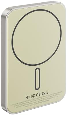 Ultra-Slim Titanium Mag-Safe Power Bank – 15 W Qi2-Certified Wireless Charger with 5000 m Ah Fast Charging for i Phone 12-16 Series – Lightweight Solid-State Battery Pack for Efficient On-The-Go Power