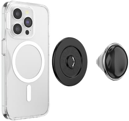 Mag Safe Pop Grip for i Phone – Magnetic Phone Stand with Swappable Top – Bon Bon Black – Ergonomic Secure Grip for Hands-Free Viewing & Wireless Charging Compatibility – Ultimate Mobile Accessory for Enhanced Usability and Style