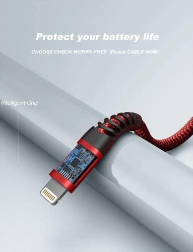 Experience Unmatched Charging Efficiency with the ohbox USB-C to Lightning Cable 3 FT – 3 Pack Fast Charging Braided Cords for i Phone 14/13/12/11 and i Pad – Ultimate Durability and Compatibility for Your Devices