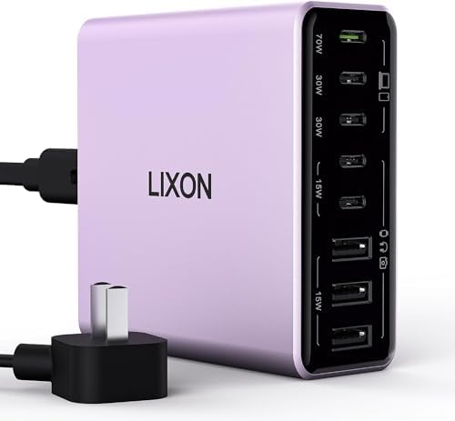 200 W Ga N IV USB-C Charging Hub – 8-Port Fast Charger Station with PD 65 W Laptop Power for Mac Book Pro/Air, i Phone 16/15/14, Galaxy S23/22 & Steam Deck – Ultimate Compact Solution for Multi-Device Efficiency and Safety