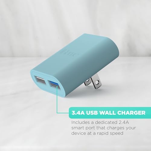 i Home 2-Port USB Wall Charger – Compact Dual Port AC Adapter for Rapid Device Charging – Flat Design for Travel & Home Use – Enhanced Compatibility with Smartphones & Tablets – Safe, High-Speed Charging Solution