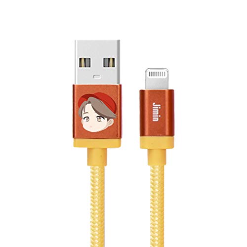 BTS Tiny TAN MFi Certified USB Charging Cable for i Phone 15/Pro/Pro Max/i Pad – Fast, Durable, and Stylish K-Pop Accessory for A.R.M.Y Fans