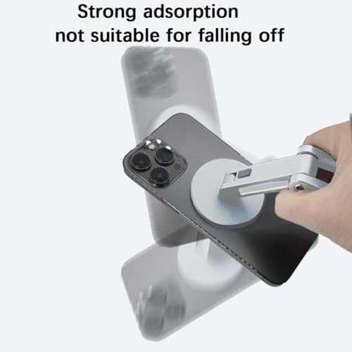 Magnetic Phone Stand for Desk, Heightened Adjustable Foldable, Compatible with iPhone 16/15/14/13/12 All Series/Mag-Safe Case (Silver) – Enhanced Compatibility and Speed