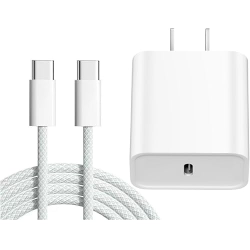 Power Up Your Devices: 20 W Fast Charging Duo Kit for i Phone 16 & 15 – Includes Two 6 FT Woven Type-C Cables for Enhanced Durability and Versatility – Perfect for i Pad Pro & Air Pods – Experience Rapid Charging with Unmatched Portability and Reliability