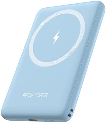 Magnetic Wireless Power Bank for i Phone 16/15/14/13/12 | 5000 m Ah Fast Charging Battery Pack with USB-C Cable | Ultra-Slim & Lightweight Design for Easy Portability | Advanced Safety Features for Reliable On-the-Go Power Solutions