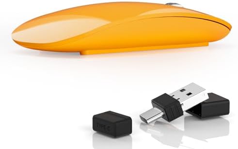 Elevate Your Computing with the Uiosmuph G11 Wireless Mouse – Stylish Purple Slim Design, USB C Rechargeable & Silent Click Technology for Effortless Precision and Comfort on Laptop, Mac, and PC