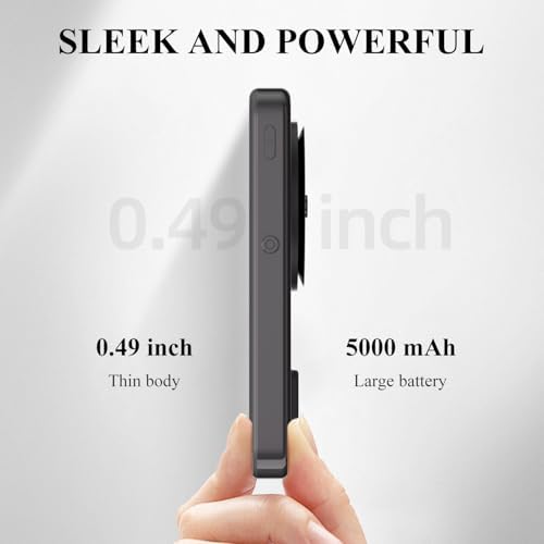 Suction-Enabled 5000 m Ah Wireless Power Bank – Ultra-Fast 22.5 W Portable Charger with USB-C for i Phone 16/15/14/13/12 & Android Devices – Sleek Blue Design for Effortless Charging on the Go