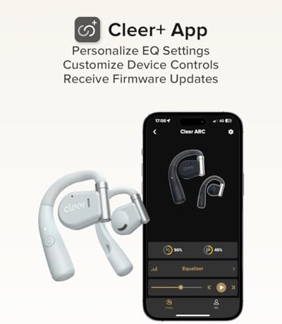 Cleer ARC Open Ear True Wireless Earbuds – Immersive Sound with Touch Control, 18-Hour Battery Life, Adjustable Ear Hooks for Active Comfort, Bluetooth 5.0 Connectivity, Tailored EQ Settings, Stylish Navy Blue Design for Dynamic Lifestyles