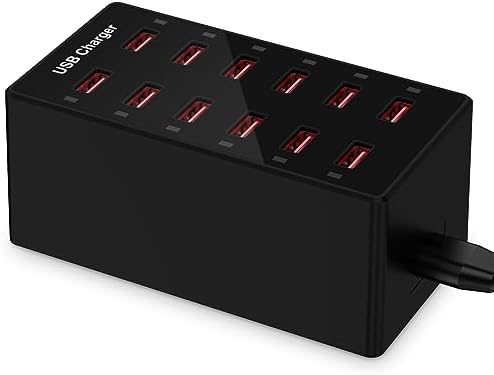 High-Efficiency 12-Port USB Charging Hub – Rapid 60 W Smart Dock for i Phone, i Pad, Galaxy and More – Ultimate Multi-Device Power Station for Home & Office with Advanced Safety Features – Streamline Your Charging Experience