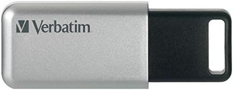 Verbatim 16 GB Secure Pro USB 3.0 Flash Drive – AES 256 Encryption for Ultimate Data Security, Lightning-Fast Transfers, Sleek Silver Design – Perfect for Safe File Storage on PCs and Macs