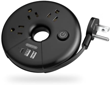 Compact Travel Power Strip – NTONPOWER 3 Outlets & 3 USB Ports (1 USB-C) for Effortless Charging on Cruises, Hotels & Home – 3 ft Short Extension Cord, Lightweight & Cruise Approved for Seamless Device Connectivity – Essential Travel Accessory for Adventurers & Tech Enthusiasts
