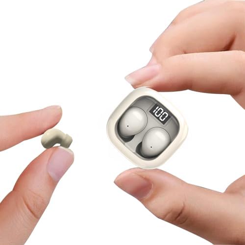 Ultra-Discreet Wireless Mini Earbuds for Small Ear Canals – Invisible Bluetooth Headphones with IPX5 Waterproof Protection, Perfect for Work and Sleep, Enhanced Comfort and Compatibility for All-Day Use