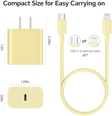 10 FT Lightning Cable 3-Pack – Vibrant Colors with 20 W Fast Charging for i Phone 14/13/12 Pro Max/Xs Max/XR & Air Pods Pro – Durable, Tangle-Free Charging Solution for Ultimate Convenience and Performance