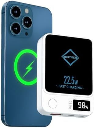 Magnetic 10000 m Ah Power Bank – Ultra-Fast 20 W Charging for i Phone 11-16 Pro Max, Lightweight USB Type-C Portable Charger with LED Indicator & Mag Safe Compatibility for Effortless On-the-Go Power
