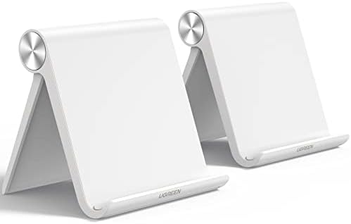 UGREEN Dual Pack Adjustable Tablet Stand Holder for Desk – Versatile i Pad and Phone Support for Enhanced Productivity, Ergonomic Comfort, and Sleek Design in Black and White – Perfect for Home and Office Use, Multi-Angle Viewing, and Portable Convenience